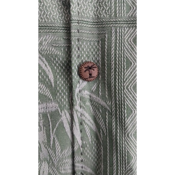 100% Silk Hawaiian Shirt Vintage Jamaica Jaxx, Palm Trees, Size 2XL, Green - Picture 3 of 7